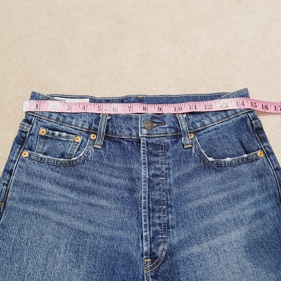 GAP Cheeky Straight High Rise Jeans Women’s 30 Tall Button Fly Cuffed Stretch - Picture 7 of 14